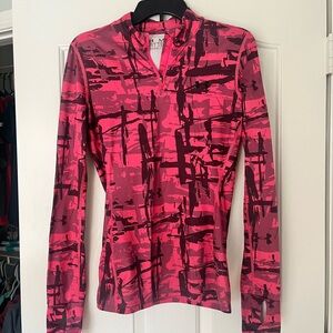 Under Armour Pink and Black Abstract Long Sleeve Top